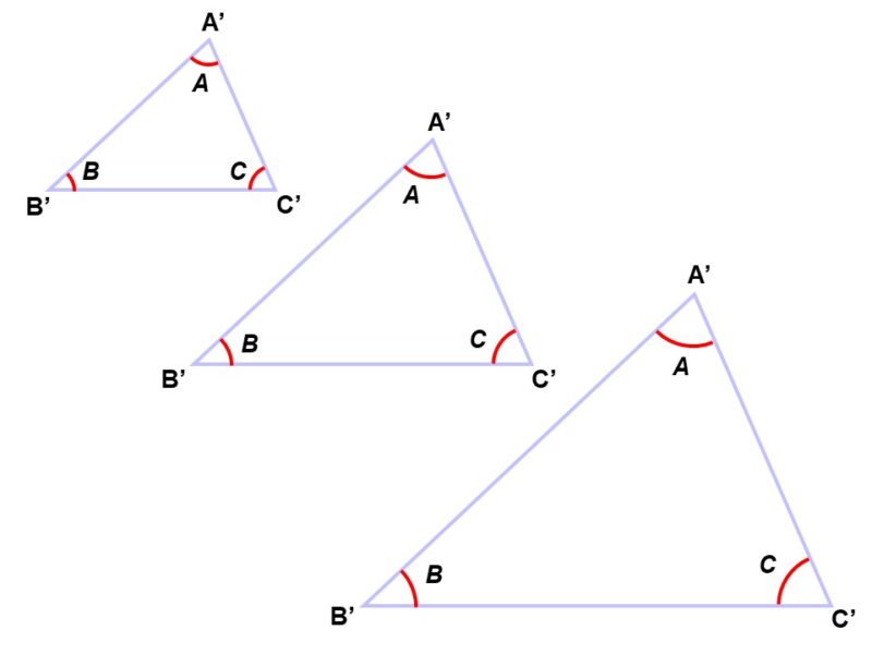 すべての角が決まっている場合に作れる△A'B'C'の例