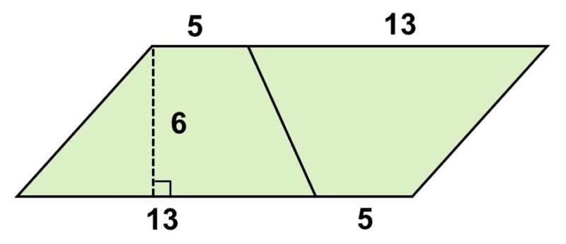 合同な2つの台形を使って平行四辺形を作る様子