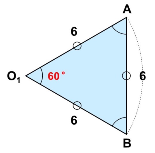 一辺6の正三角形AO_1B